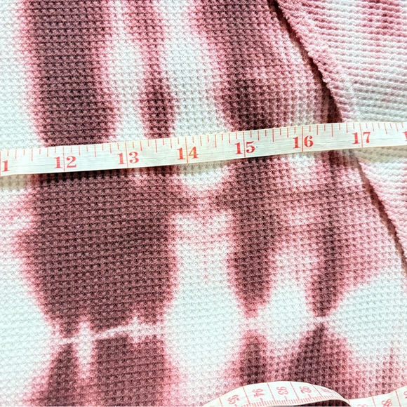 Anthropologie Pilcro Angie Wine Cowl Neck Waffle Knit Thermal Tie Dye Pullover S - Picture 8 of 9